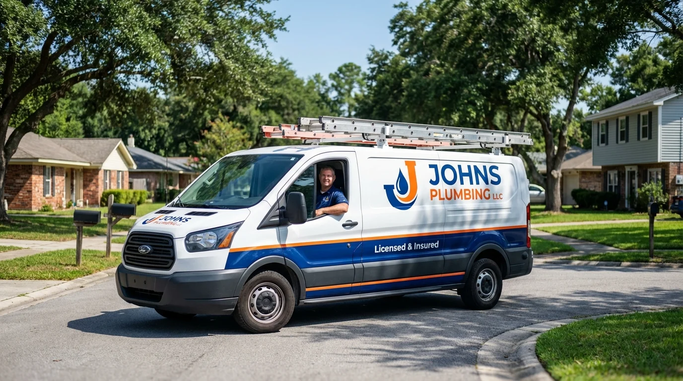 Johns Plumbing LLC service van in Randleman, NC