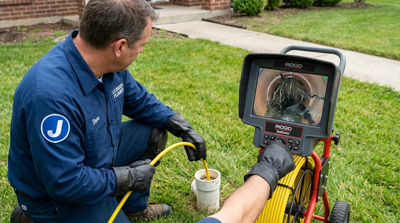 Sewer camera inspection being performed by Johns Plumbing LLC in Randleman