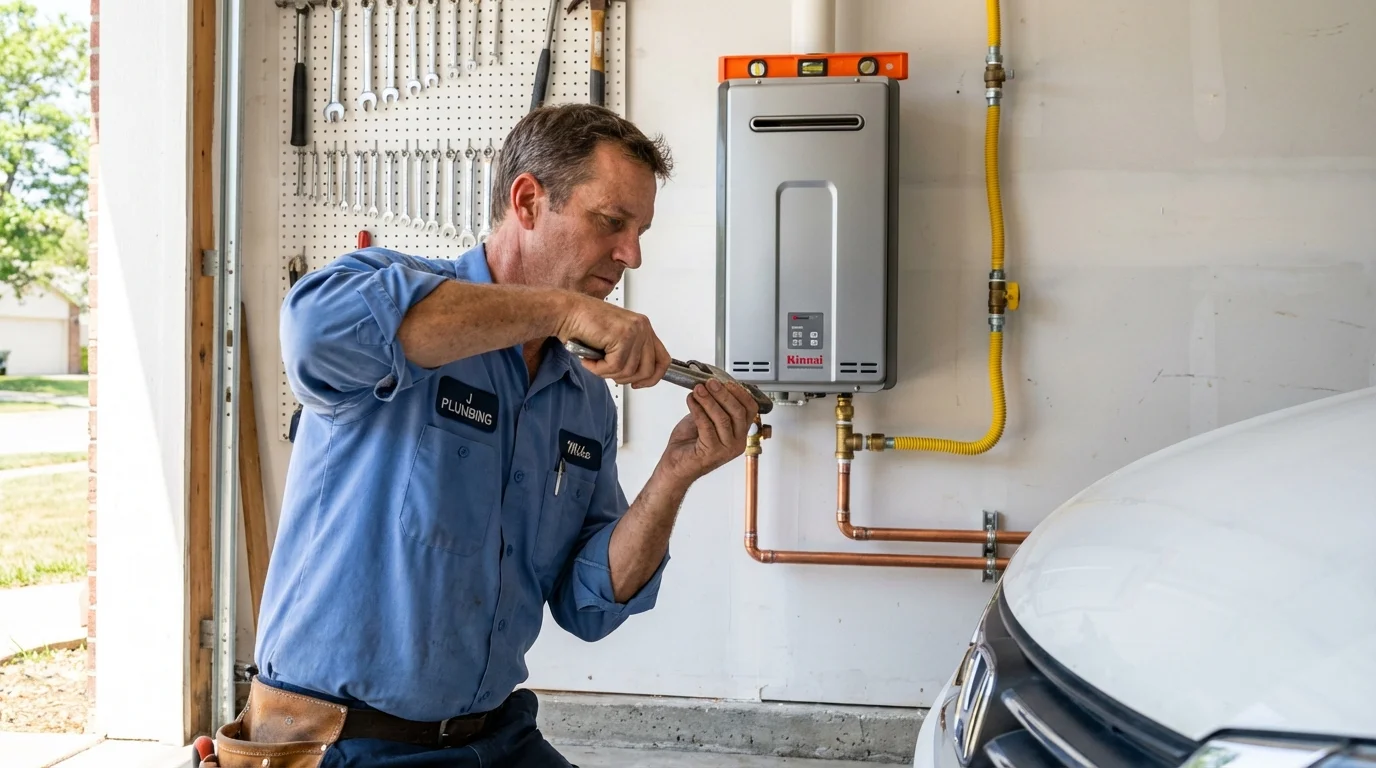 Tankless water heater installation by a Johns Plumbing LLC plumber in Randleman